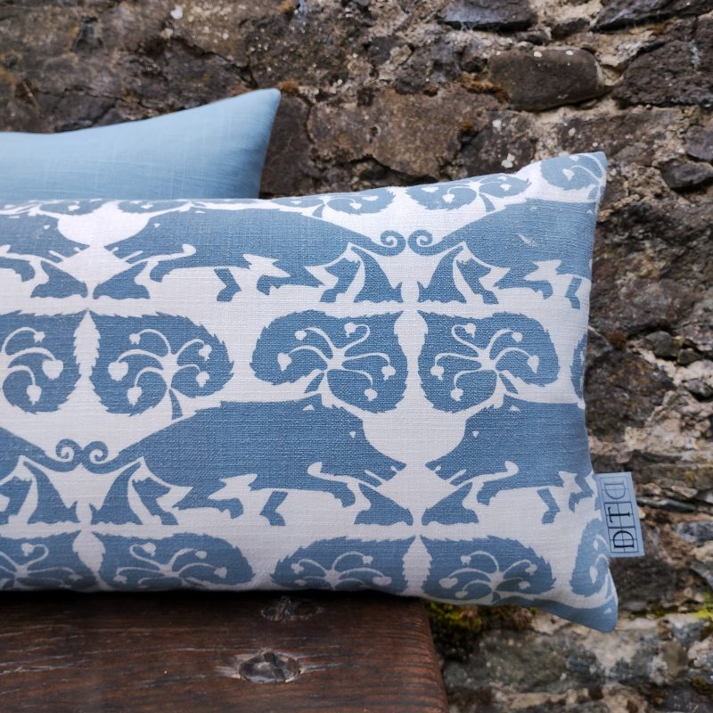 Boar Cushion in blue - Image 2